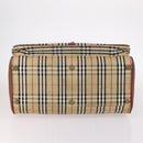 Burberrys Nova Check Boston Bag Canvas Beige Gold Auth 141783-5