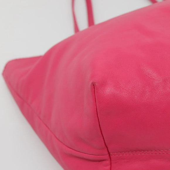 LOEWE Anagram Tote Bag Leather Pink Silver Auth 141784