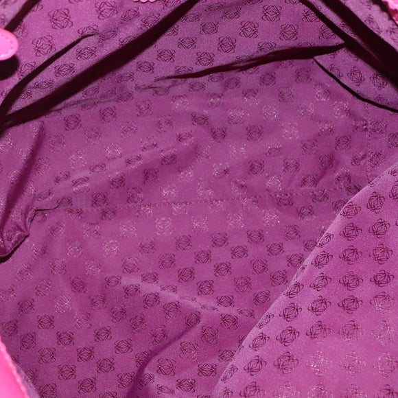 LOEWE Anagram Tote Bag Leather Pink Silver Auth 141784