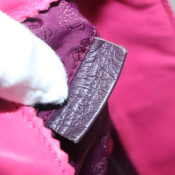 LOEWE Anagram Tote Bag Leather Pink Silver Auth 141784