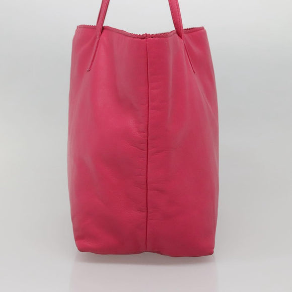 LOEWE Anagram Tote Bag Leather Pink Silver Auth 141784