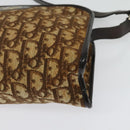 Christian Dior Trotter Canvas Shoulder Bag Brown Gold Auth 141785-14