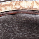 Christian Dior Trotter Canvas Shoulder Bag Brown Gold Auth 141785-11