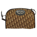 Christian Dior Trotter Canvas Shoulder Bag Brown Gold Auth 141785-13