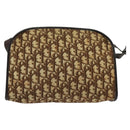Christian Dior Trotter Canvas Shoulder Bag Brown Gold Auth 141785-2