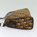 Christian Dior Trotter Canvas Shoulder Bag Brown Gold Auth 141785-3