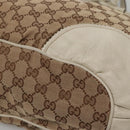 GUCCI GG Canvas Tote Bag Beige Gold 211954 Auth 141790-10