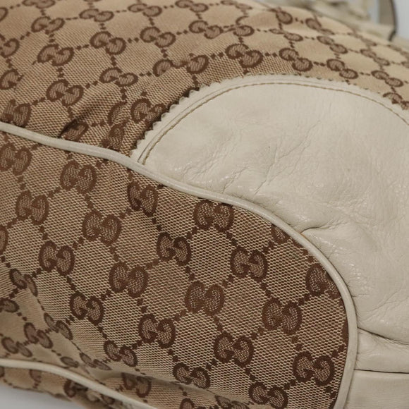 GUCCI GG Canvas Tote Bag Beige Gold 211954 Auth 141790
