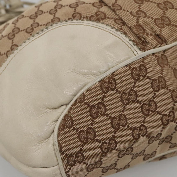 GUCCI GG Canvas Tote Bag Beige Gold 211954 Auth 141790