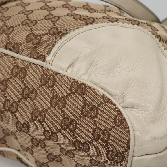 GUCCI GG Canvas Tote Bag Beige Gold 211954 Auth 141790