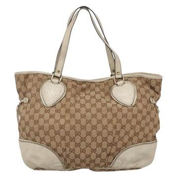 GUCCI GG Canvas Tote Bag Beige Gold 211954 Auth 141790 - 0