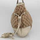 GUCCI GG Canvas Tote Bag Beige Gold 211954 Auth 141790-5