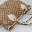 GUCCI GG Canvas Tote Bag Beige Gold 211954 Auth 141790-6