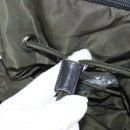 PRADA Backpack Nylon Khaki Silver Auth 141801-22