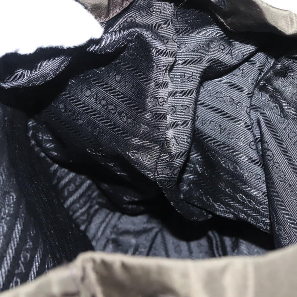 PRADA Backpack Nylon Khaki Silver Auth 141801