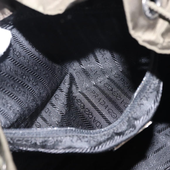 PRADA Backpack Nylon Khaki Silver Auth 141801