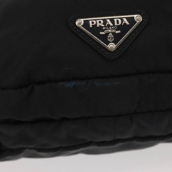 PRADA Waist bag Nylon Black Silver Auth 141803