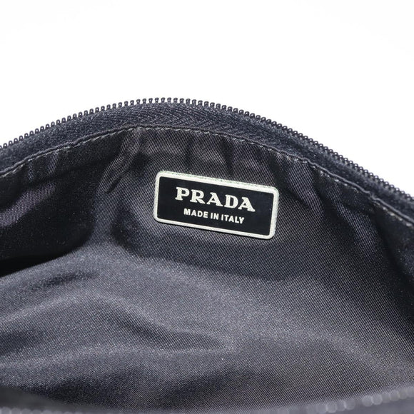 PRADA Waist bag Nylon Black Silver Auth 141803