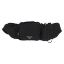 PRADA Waist bag Nylon Black Silver Auth 141803-13
