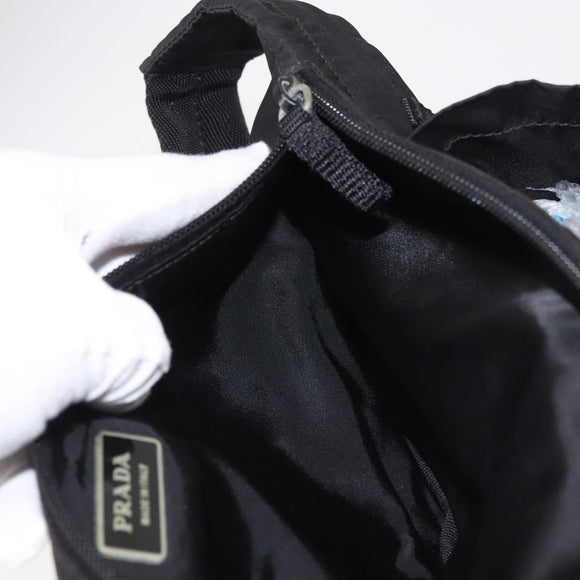 PRADA Waist bag Nylon Black Silver Auth 141803