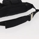 PRADA Waist bag Nylon Black Silver Auth 141803-7