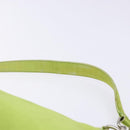 PRADA Accessory Pouch Satin Silver Light green Auth 141804-14