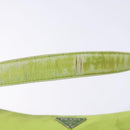 PRADA Accessory Pouch Satin Silver Light green Auth 141804-8