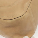 PRADA Shoulder Bag Leather Beige Gold Auth 141810-10