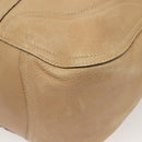 PRADA Shoulder Bag Leather Beige Gold Auth 141810-11
