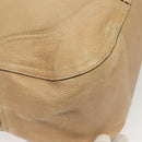 PRADA Shoulder Bag Leather Beige Gold Auth 141810-12