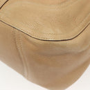 PRADA Shoulder Bag Leather Beige Gold Auth 141810-13