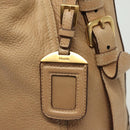 PRADA Shoulder Bag Leather Beige Gold Auth 141810-15