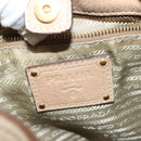 PRADA Shoulder Bag Leather Beige Gold Auth 141810-16