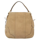 PRADA Shoulder Bag Leather Beige Gold Auth 141810-3