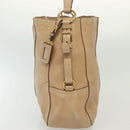 PRADA Shoulder Bag Leather Beige Gold Auth 141810-4