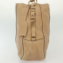 PRADA Shoulder Bag Leather Beige Gold Auth 141810-5