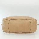 PRADA Shoulder Bag Leather Beige Gold Auth 141810-9