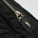 PRADA Hand Bag Nylon Black Gold Auth 141813-17