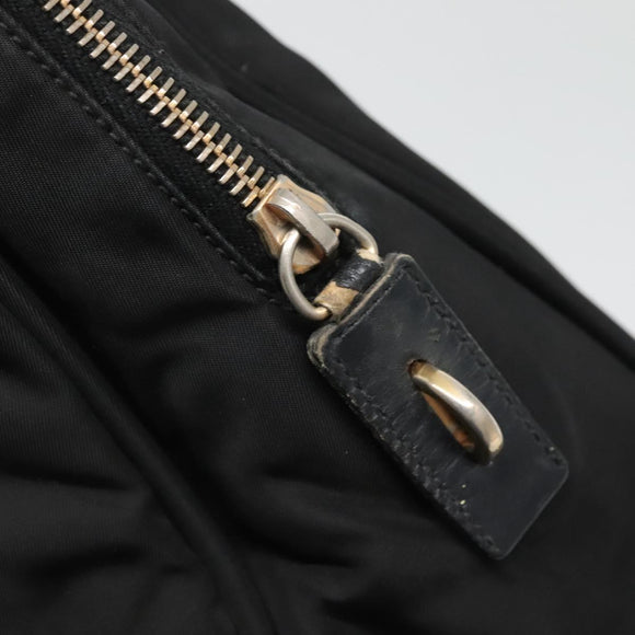 PRADA Hand Bag Nylon Black Gold Auth 141813