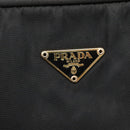 PRADA Hand Bag Nylon Black Gold Auth 141813-18