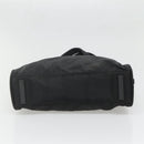 PRADA Hand Bag Nylon Black Gold Auth 141813-5