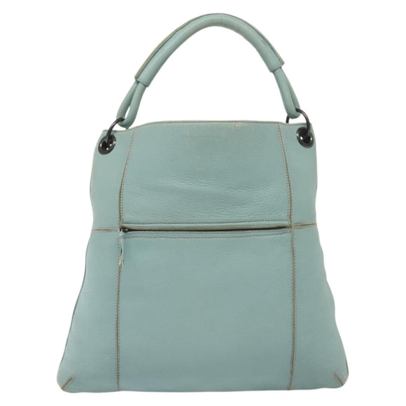 BOTTEGA VENETA Shoulder Bag Leather Light Blue 115778 Auth 141815