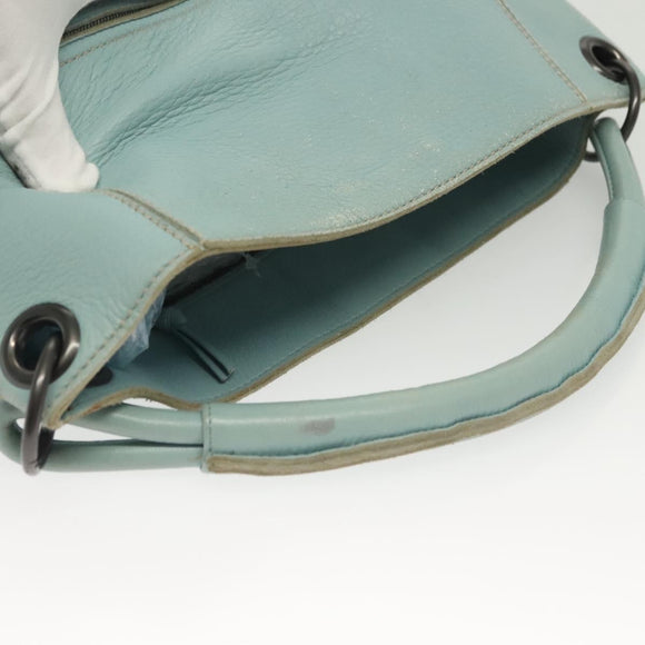 BOTTEGA VENETA Shoulder Bag Leather Light Blue 115778 Auth 141815