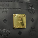 MCM Vicetos Logogram Shoulder Bag PVC Leather Black Gold Auth 141816-12