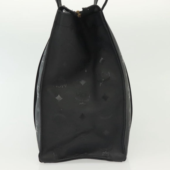 MCM Vicetos Logogram Shoulder Bag PVC Leather Black Gold Auth 141816