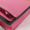 PRADA Bell Hand Bag Leather 2way Pink Gold Auth 141818M-16