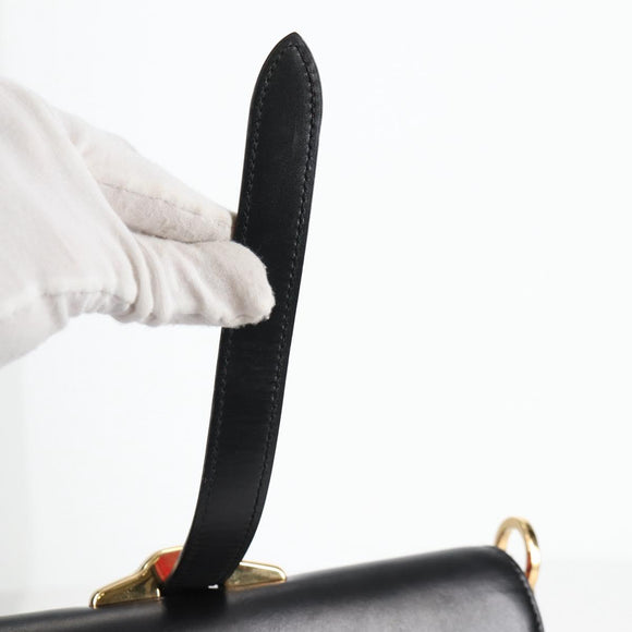 PRADA Bell Hand Bag Leather 2way Pink Gold Auth 141818M