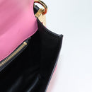PRADA Bell Hand Bag Leather 2way Pink Gold Auth 141818M-21