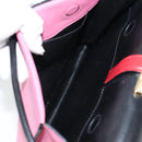 PRADA Bell Hand Bag Leather 2way Pink Gold Auth 141818M-25