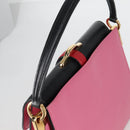 PRADA Bell Hand Bag Leather 2way Pink Gold Auth 141818M-6